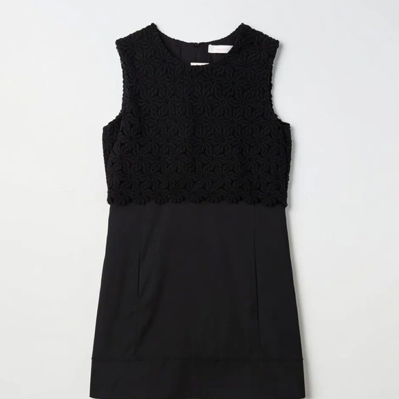 See By Chloe Dresses & Skirts - See By Chloe Black Daisy Crochet Overlay Mini Dress Size 4